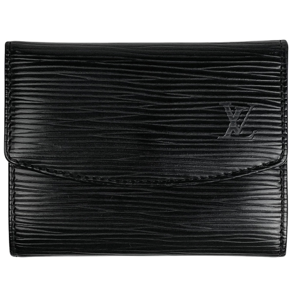 Louis Vuitton Porte Monnaie Coin Card Case Wallet Epi Leather Noir Black